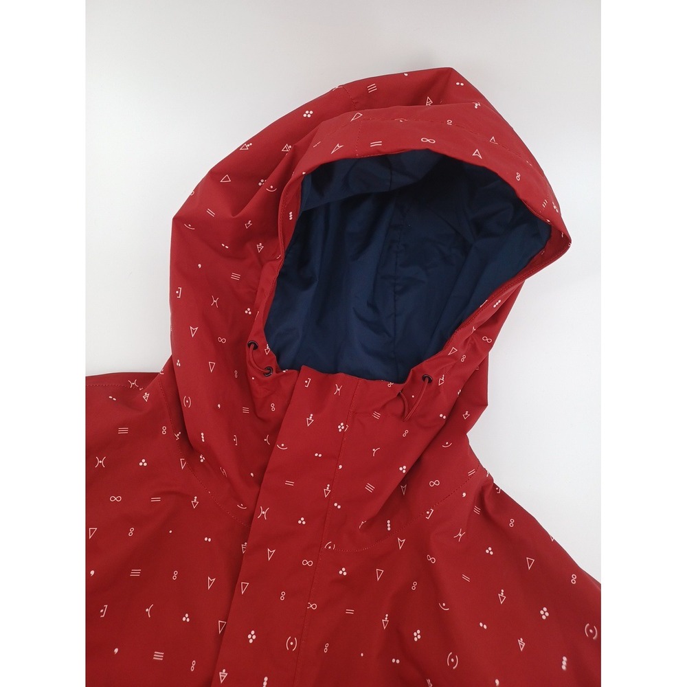 The North Face Men Red XL Dryvent Oudoors Hiking Rain Coat Hooded All Over Print